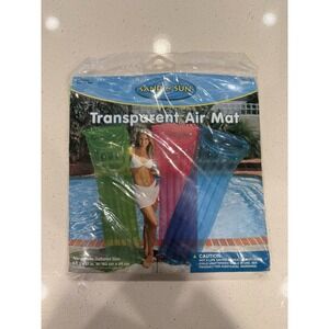 Sand N‎ Sun Transparent Air Mat 6ft Inflatable Green Pool Float